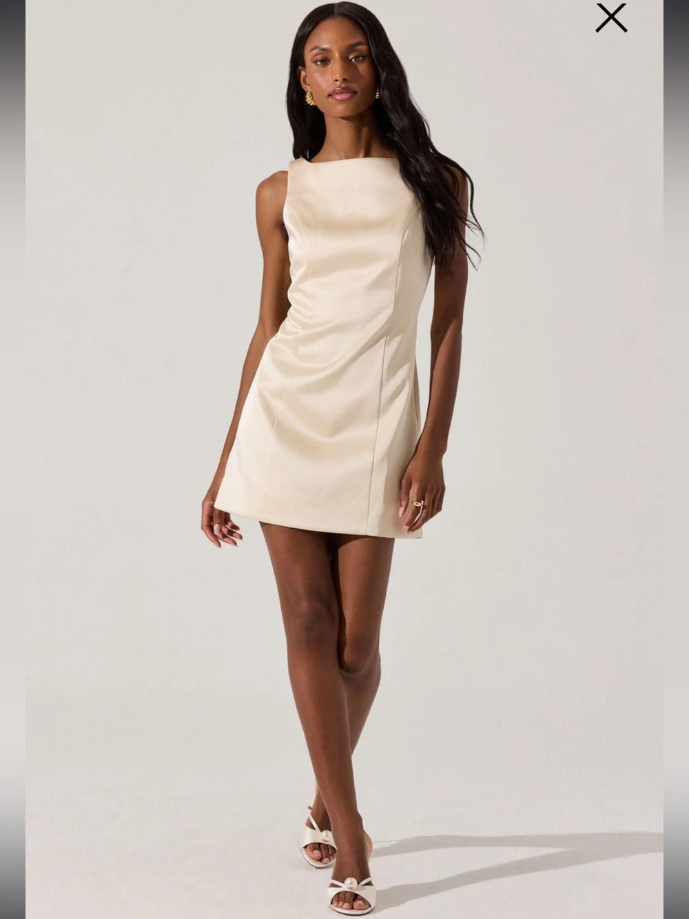 NUULY x ASTR the Label WHITE Alisanne Satin Mini Dress